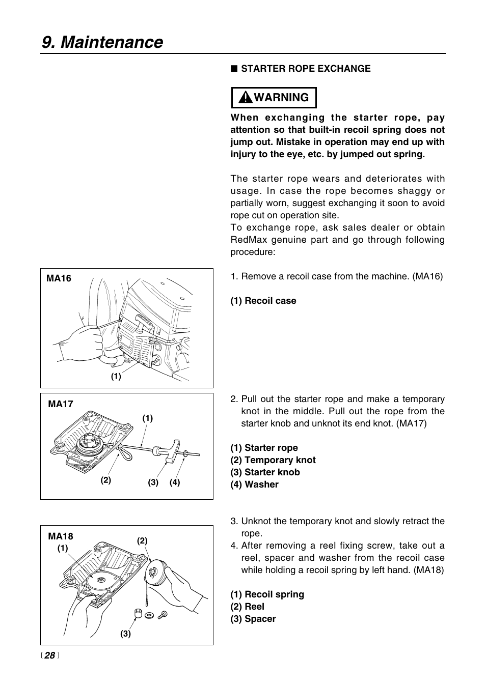 Maintenance | Zenoah HC510DV User Manual | Page 28 / 44