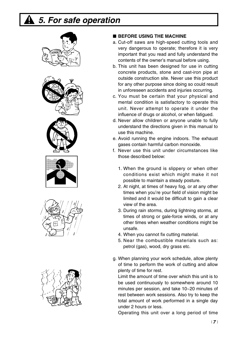 For safe operation | Zenoah HC510DV User Manual | Page 7 / 44