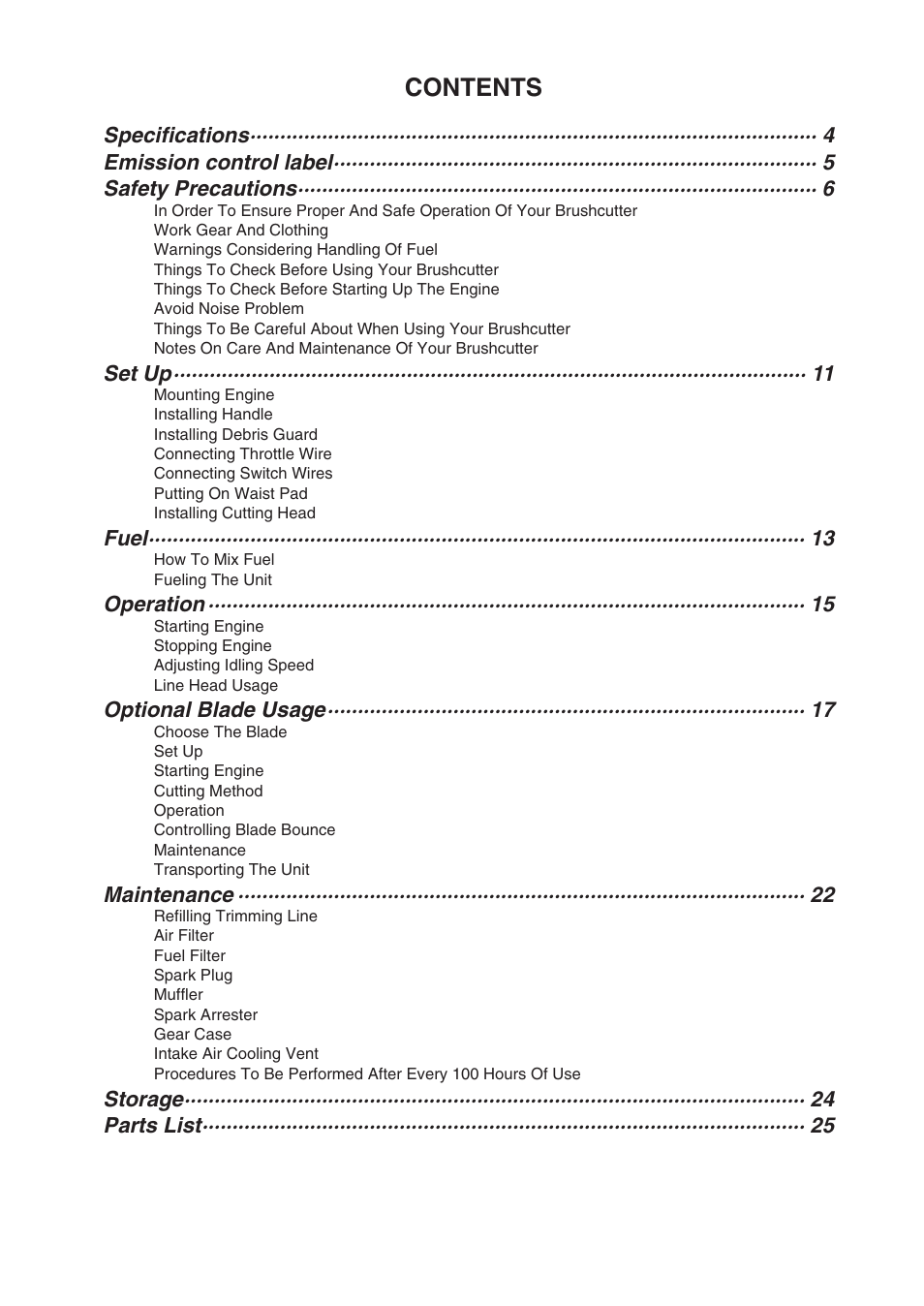 Zenoah BC4401DW User Manual | Page 3 / 36