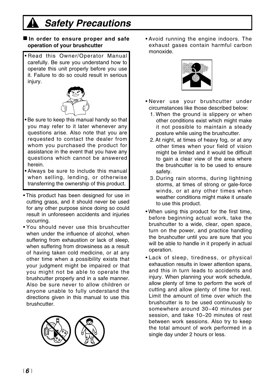 Safety precautions | Zenoah BC4401DW User Manual | Page 6 / 36