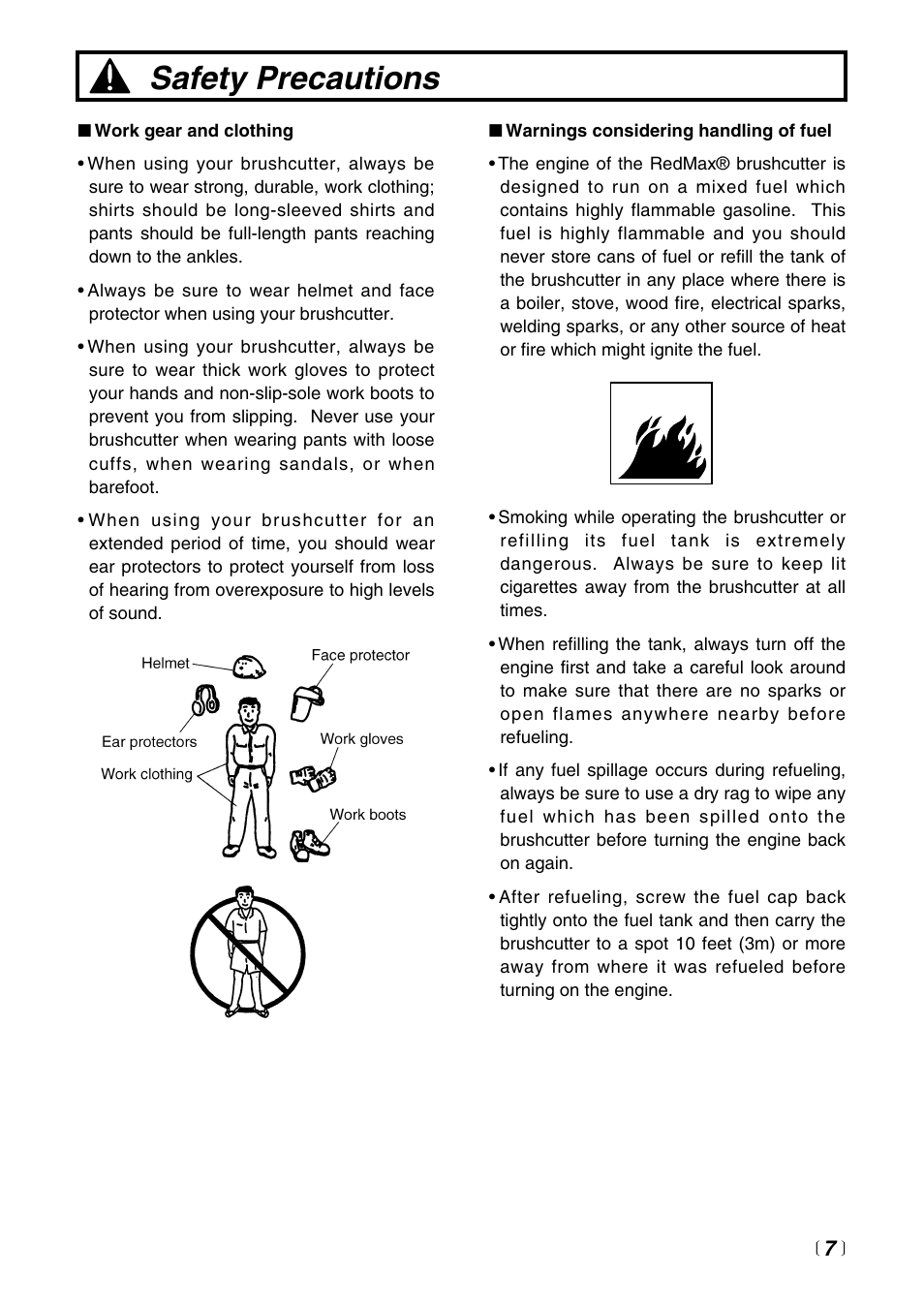 Safety precautions | Zenoah BC4401DW User Manual | Page 7 / 36