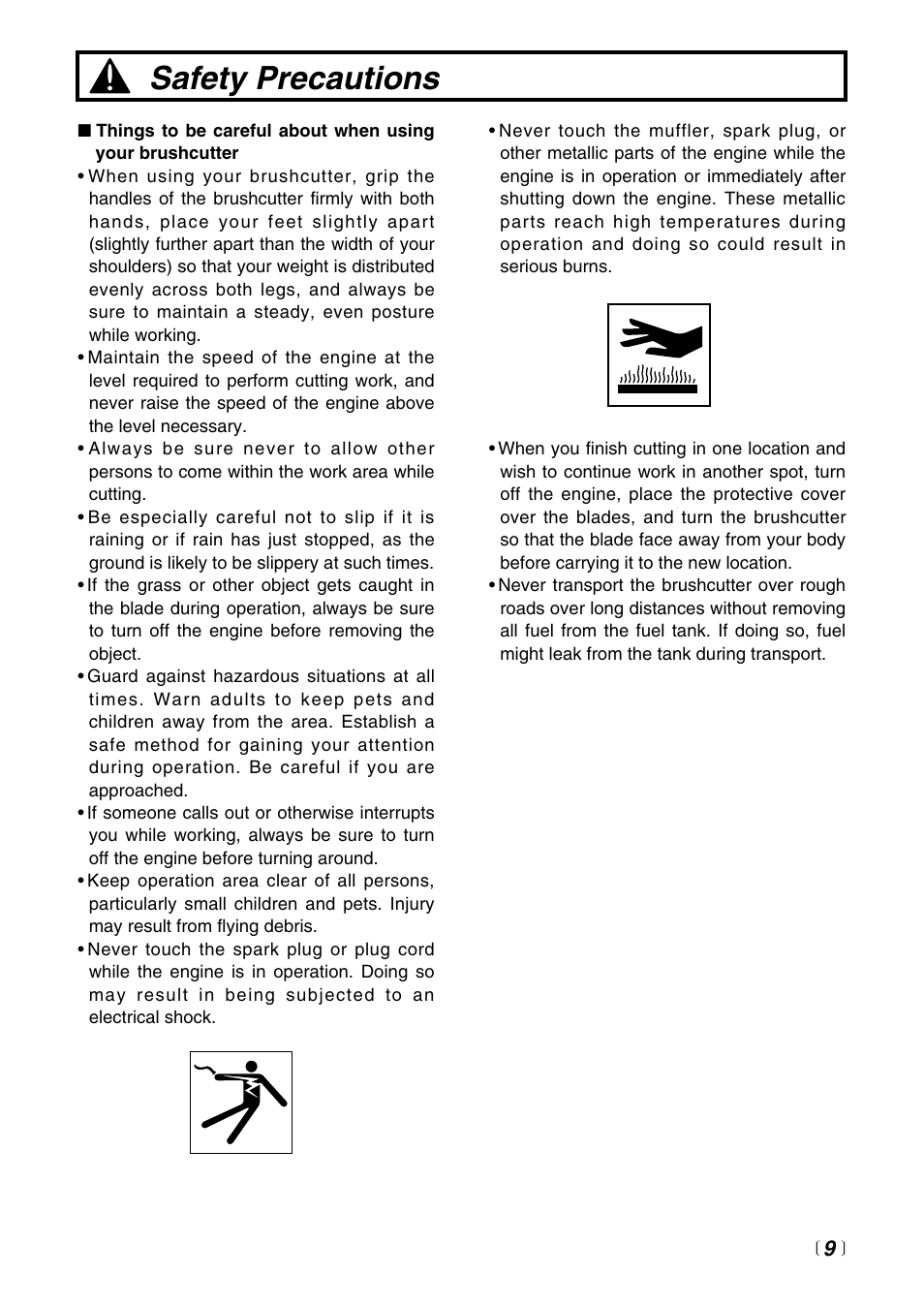 Safety precautions | Zenoah BC4401DW User Manual | Page 9 / 36