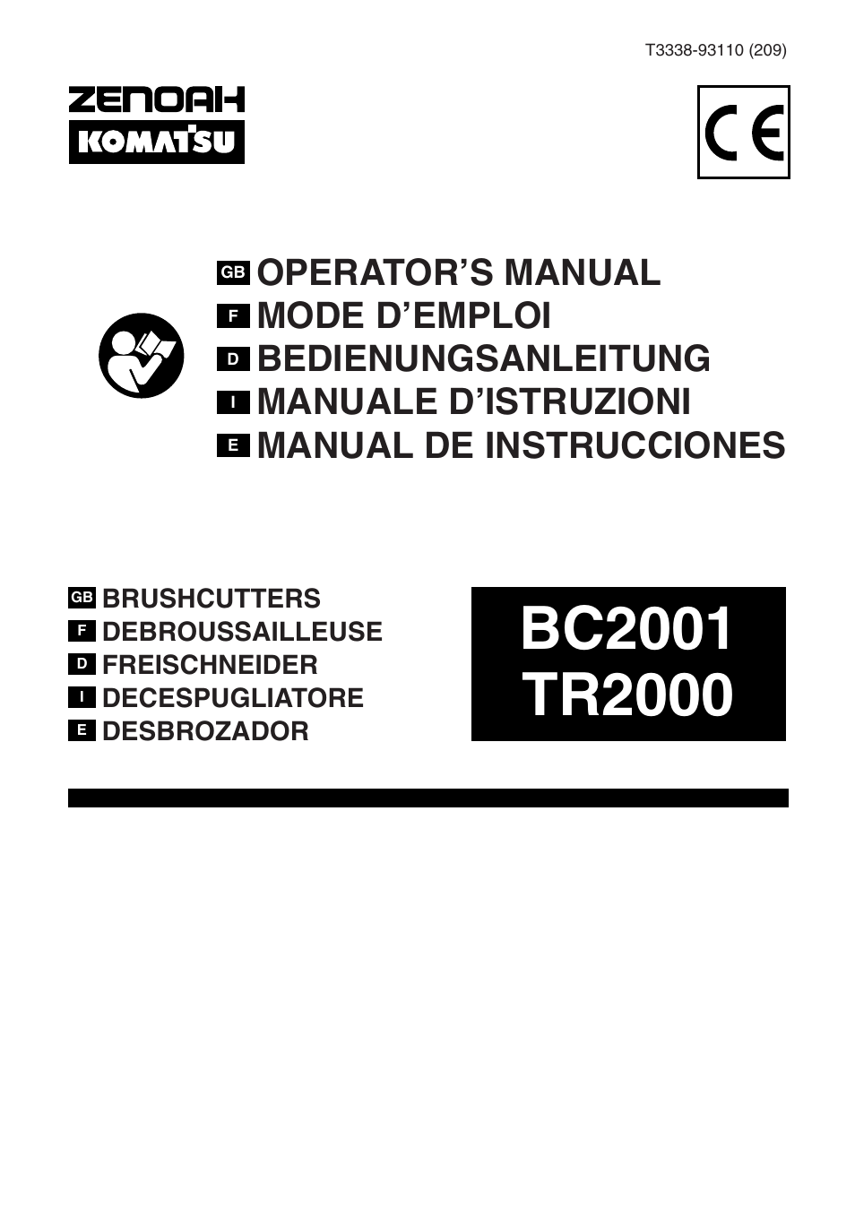Zenoah TR2000 User Manual | 52 pages