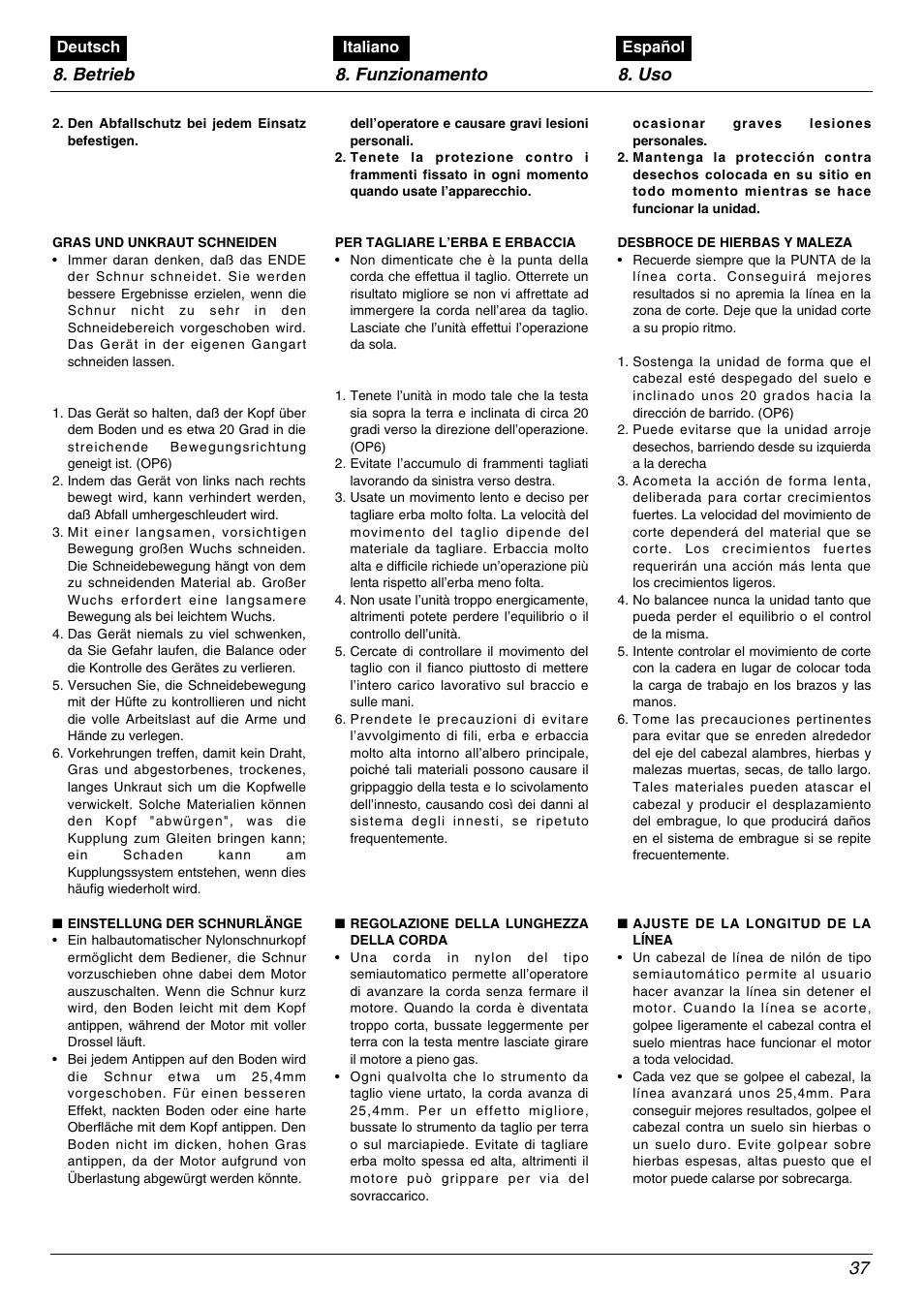 Zenoah TR2000 User Manual | Page 37 / 52