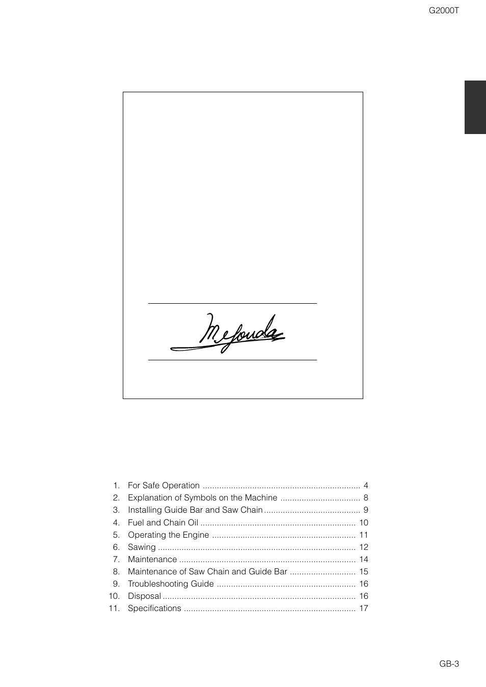 Zenoah G2000T User Manual | Page 3 / 17