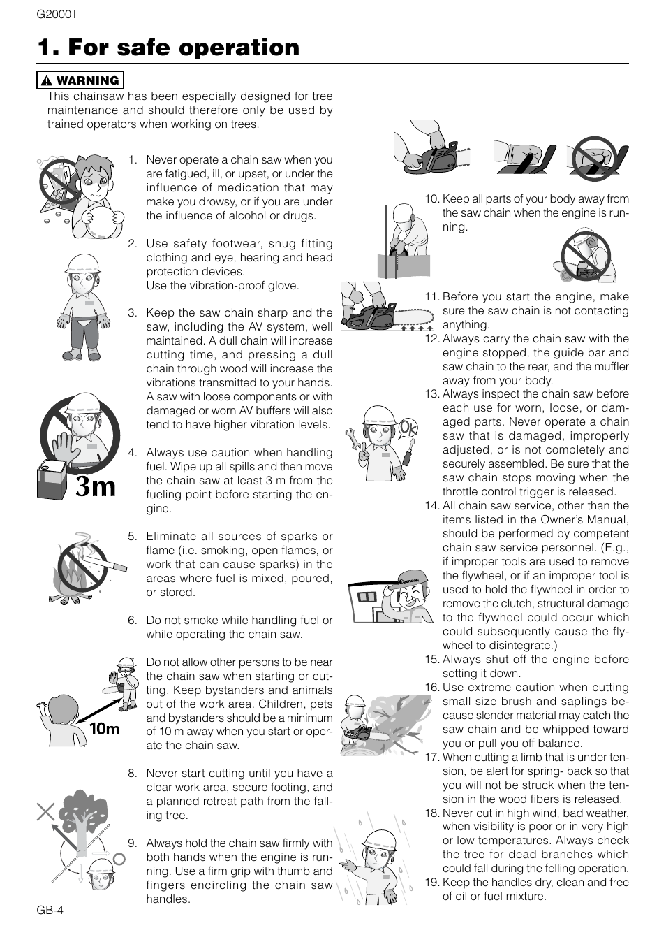 For safe operation | Zenoah G2000T User Manual | Page 4 / 17