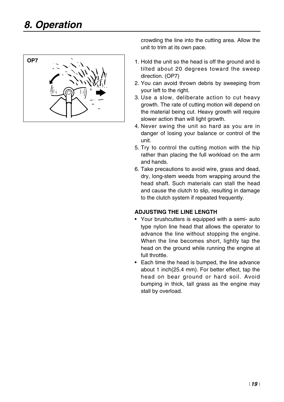 Operation | Zenoah BCZ2600SU User Manual | Page 19 / 40