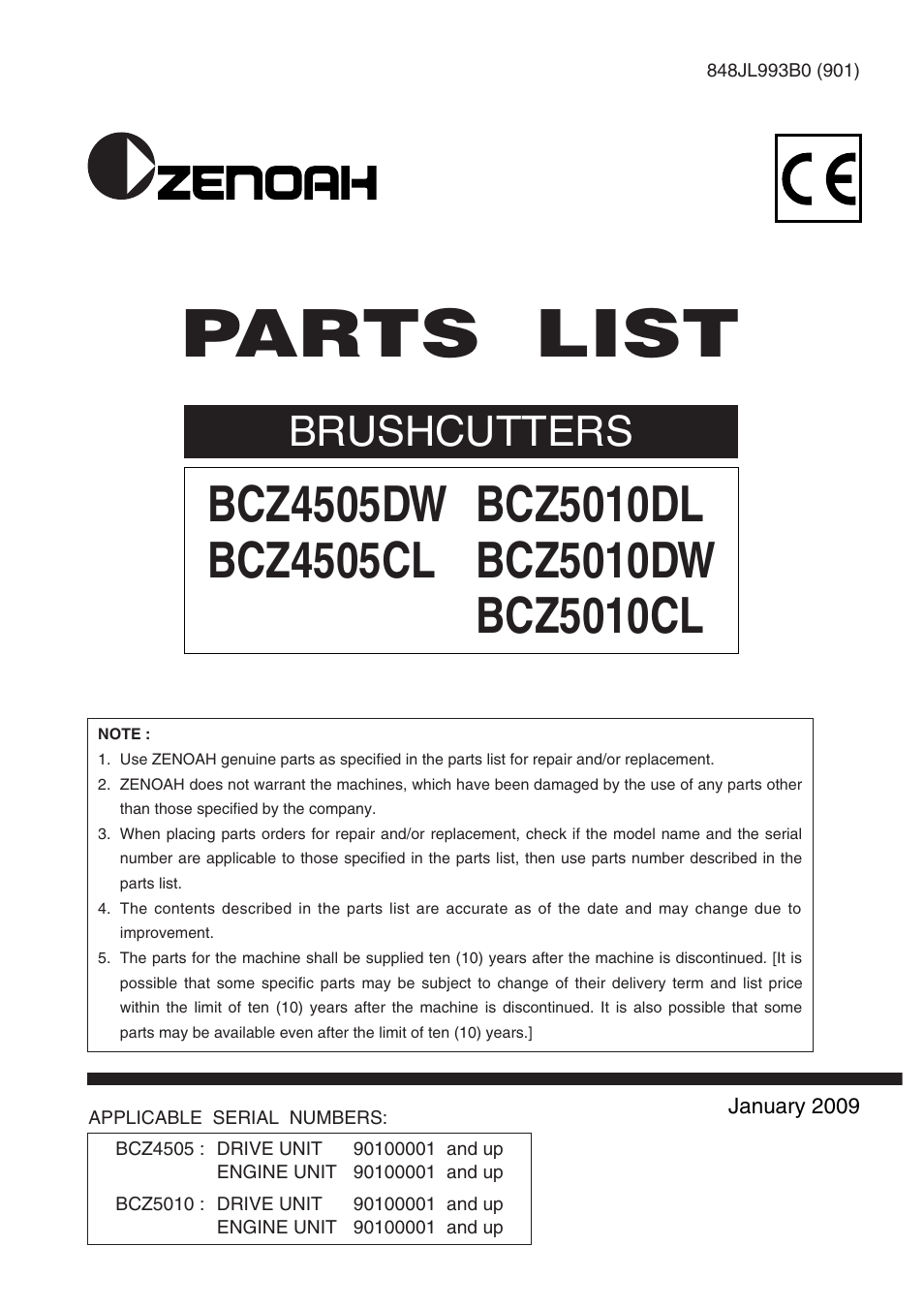 Zenoah BCZ5010DW User Manual | 18 pages