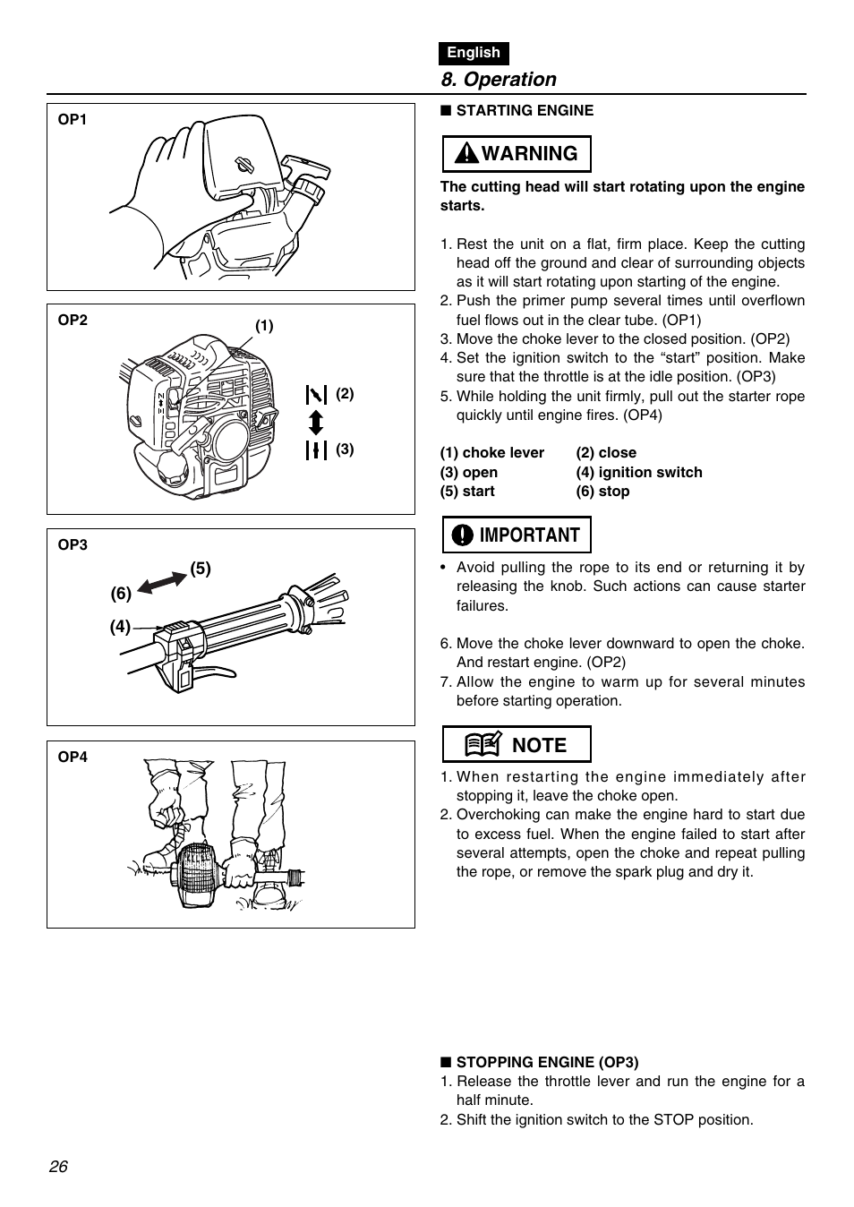 Operation | Zenoah BCZ2401S User Manual | Page 26 / 64