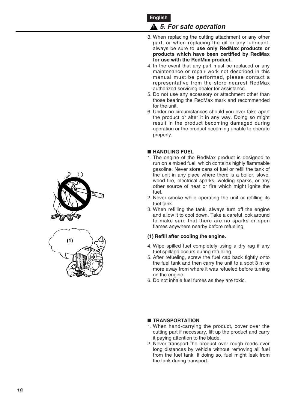 For safe operation | Zenoah HT2200 User Manual | Page 16 / 56