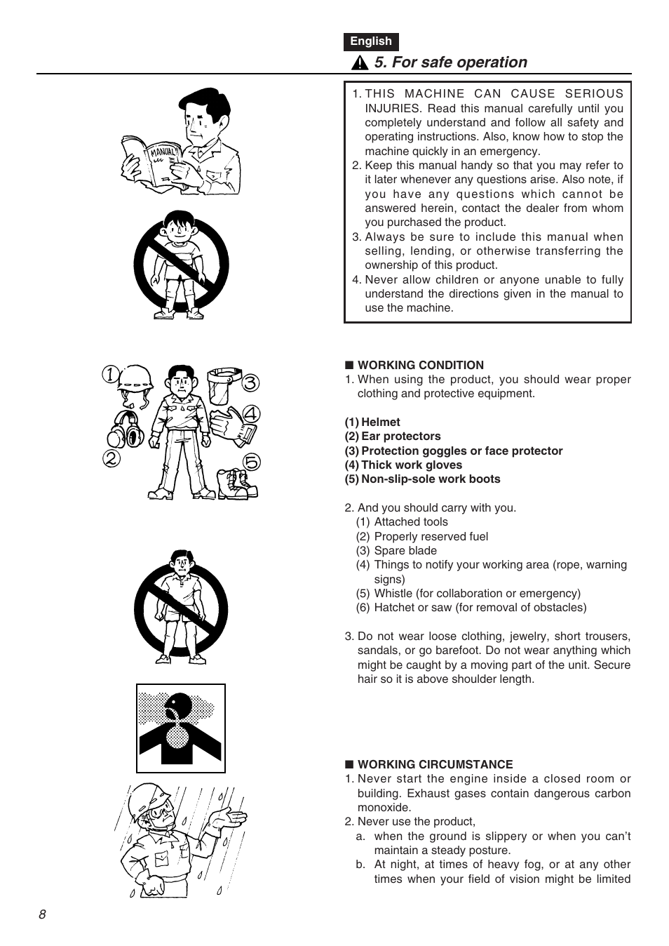 For safe operation | Zenoah HT2200 User Manual | Page 8 / 56