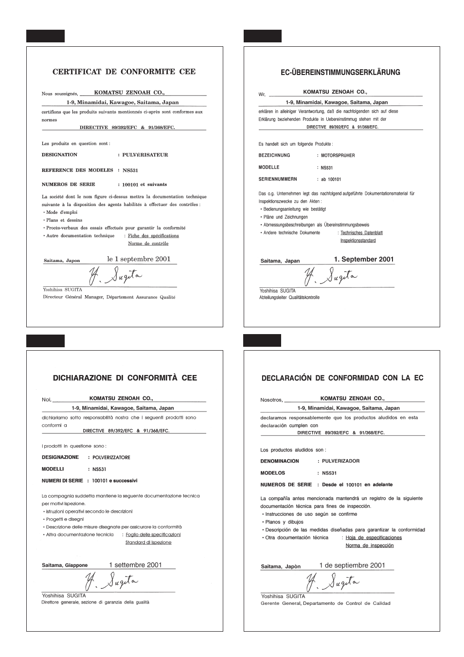 Zenoah NS531 User Manual | Page 3 / 54