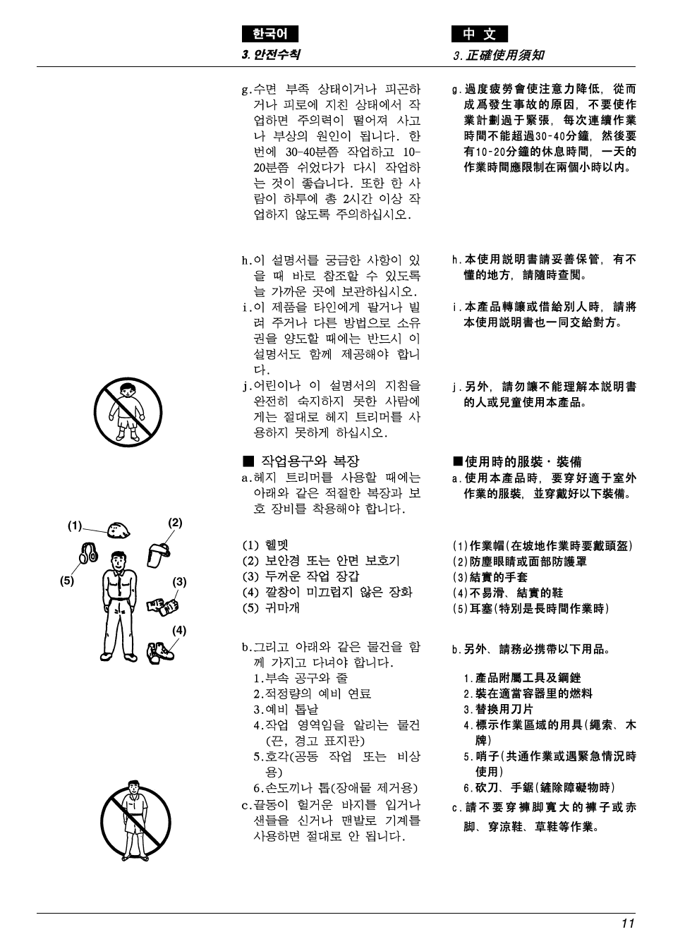 Zenoah EHT601D User Manual | Page 11 / 40