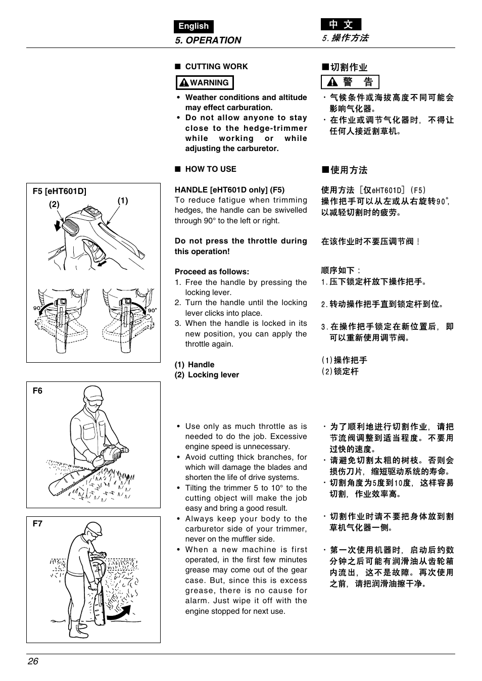 Zenoah EHT601D User Manual | Page 26 / 40