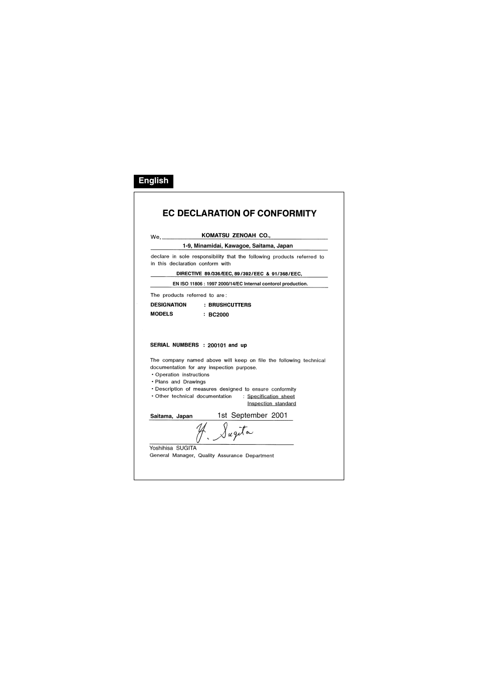 Zenoah BC2000 User Manual | Page 2 / 52