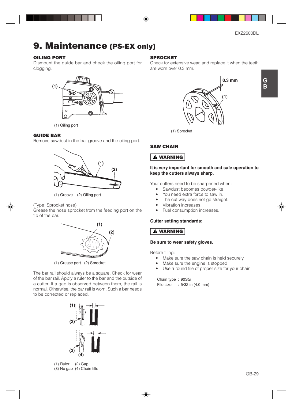 Maintenance, Ps-ex only) | Zenoah EXZ2600DL User Manual | Page 29 / 32