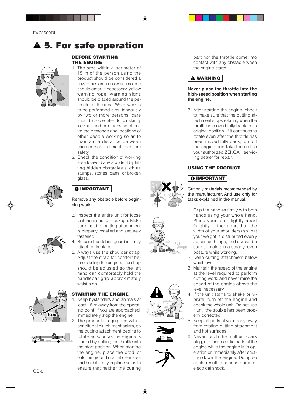 For safe operation | Zenoah EXZ2600DL User Manual | Page 8 / 32