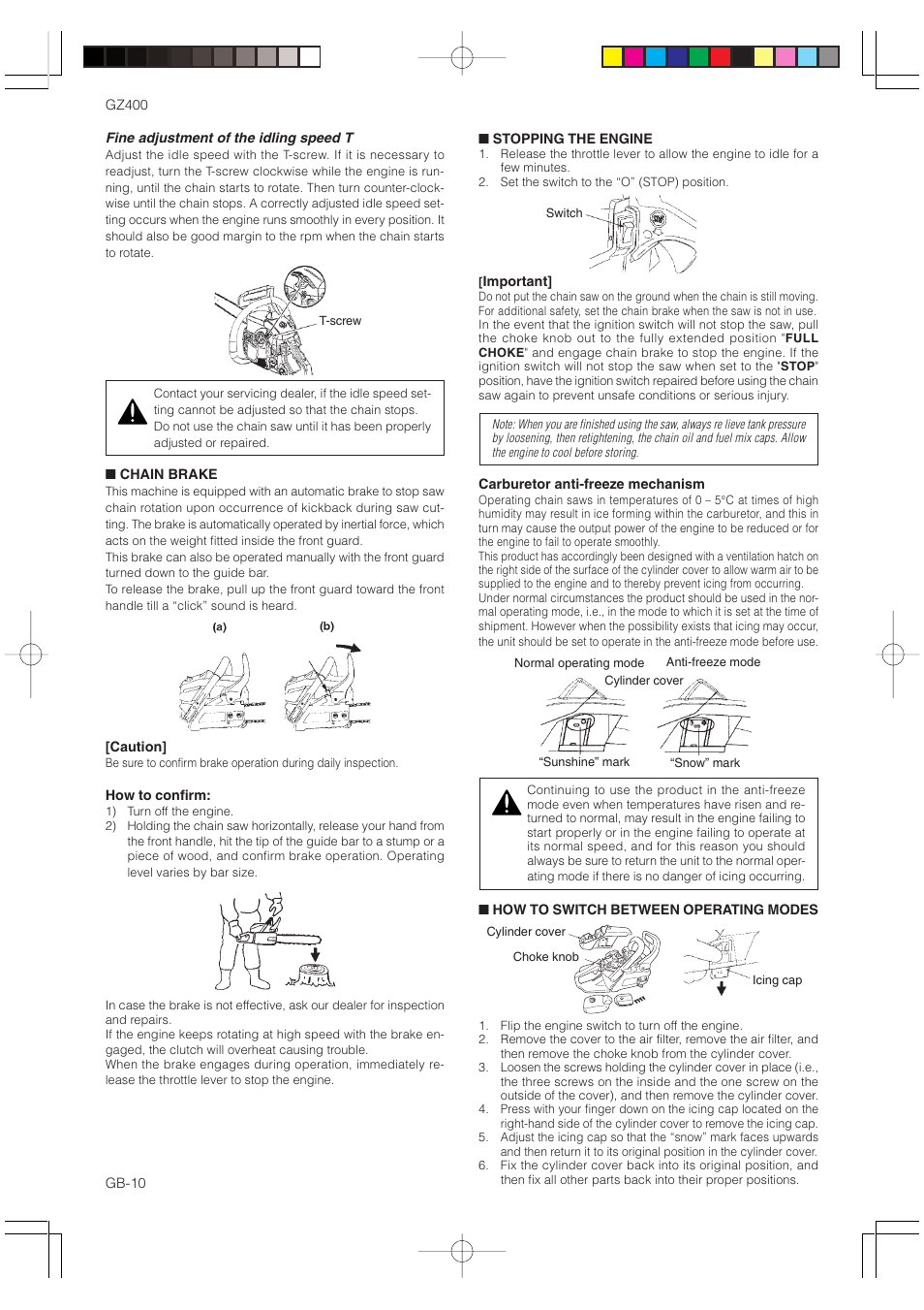 Zenoah GZ400 User Manual | Page 10 / 15