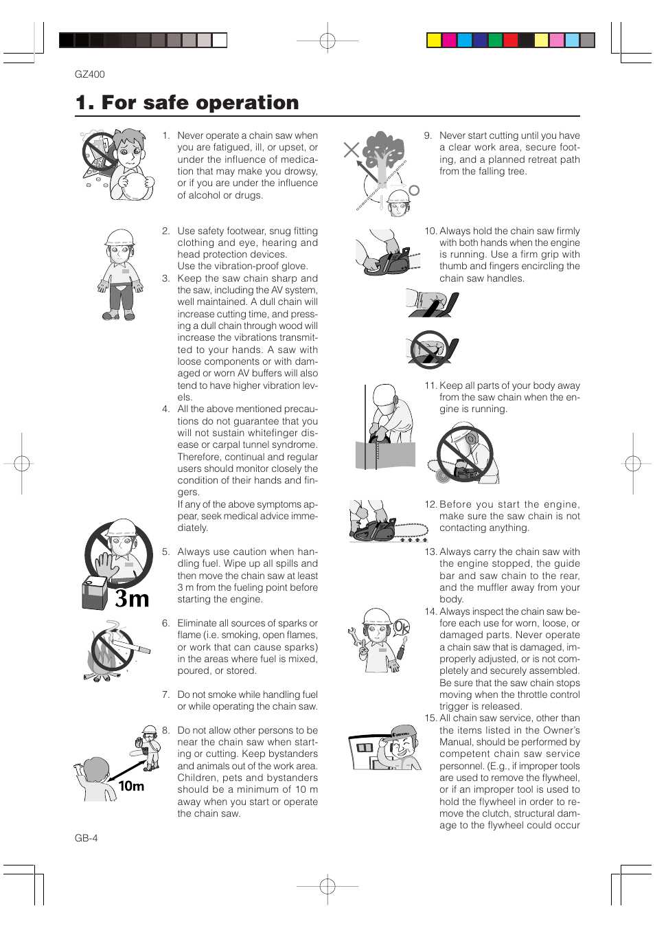 For safe operation | Zenoah GZ400 User Manual | Page 4 / 15