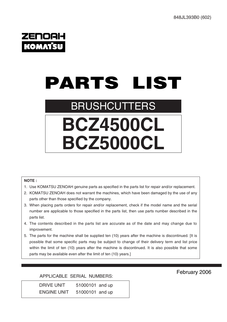 Zenoah BCZ4500DL/DW User Manual | 10 pages