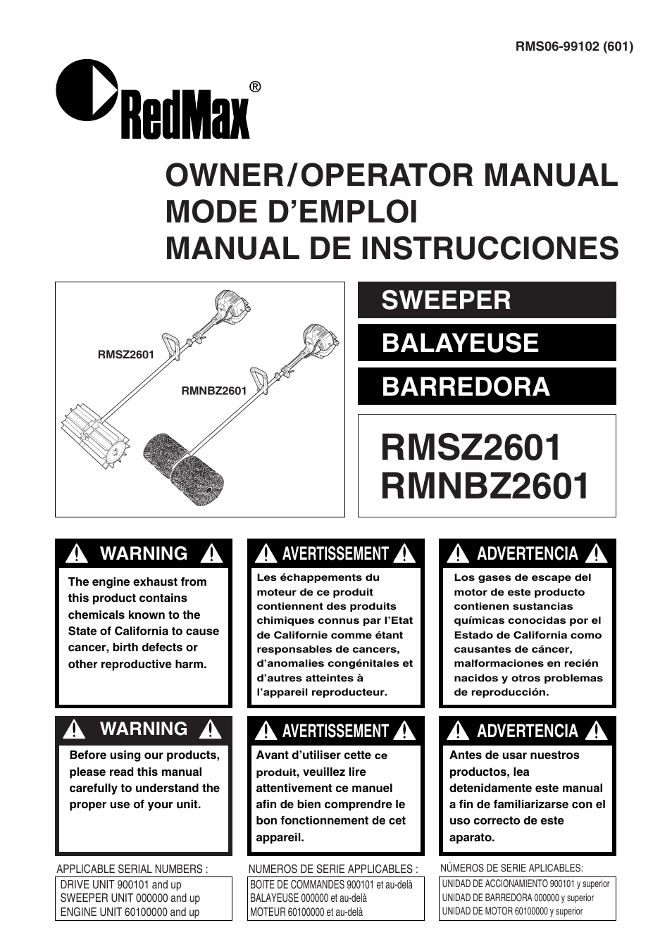 Zenoah RMNBZ2601 User Manual | 64 pages