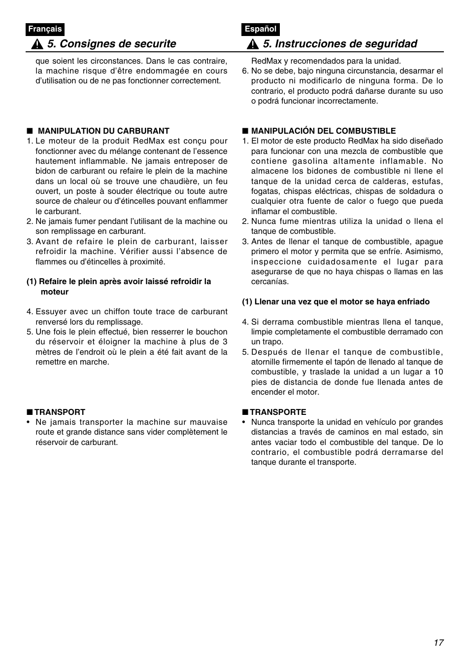 Zenoah RMNBZ2601 User Manual | Page 17 / 64