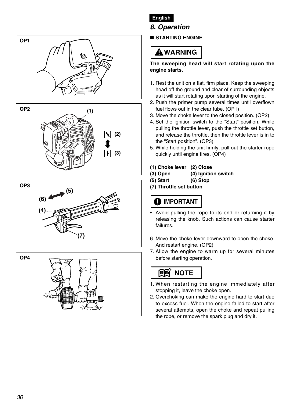 Operation | Zenoah RMNBZ2601 User Manual | Page 30 / 64