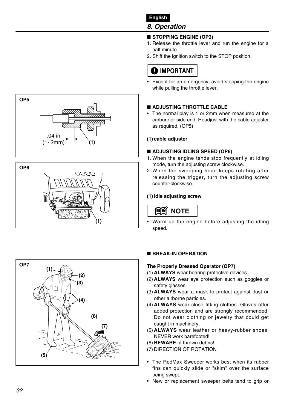 Operation | Zenoah RMNBZ2601 User Manual | Page 32 / 64