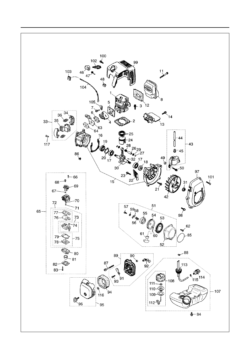 Parts list | Zenoah CHT2301  FR User Manual | Page 28 / 36