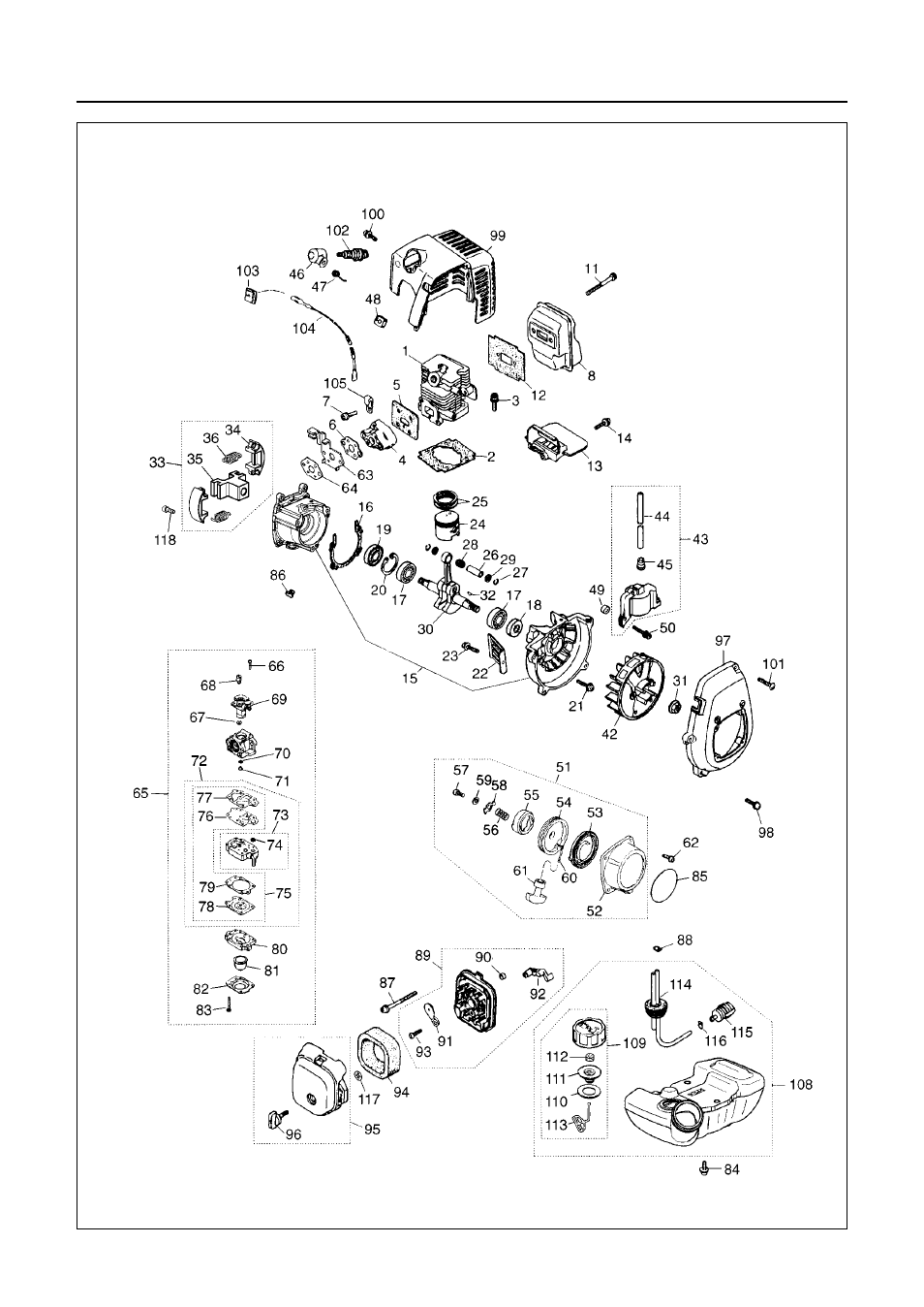Parts list | Zenoah CHT2301  FR User Manual | Page 32 / 36