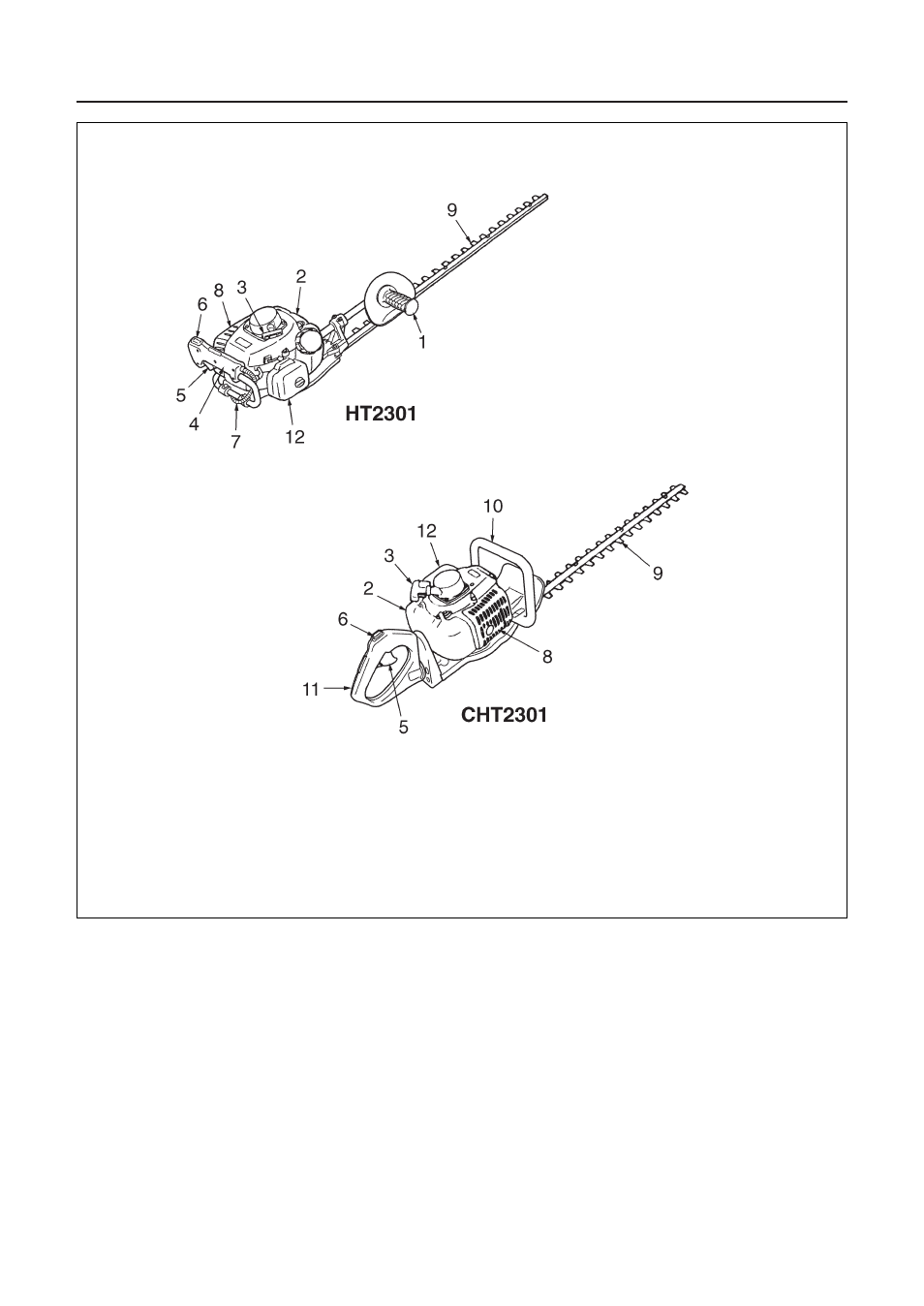 Parts location | Zenoah CHT2301  FR User Manual | Page 4 / 36