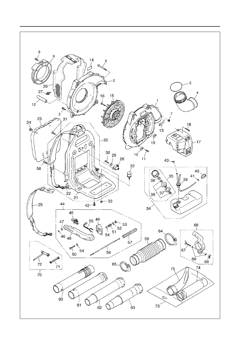 Parts list : eb4400 | Zenoah EB4400 User Manual | Page 22 / 28