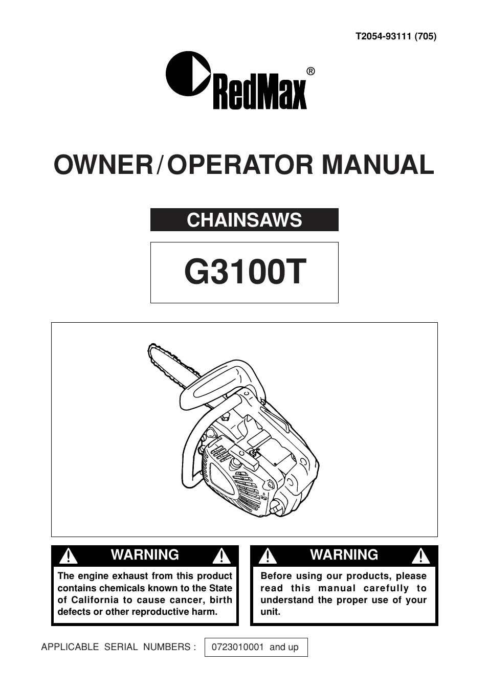 Zenoah G3100T User Manual | 28 pages