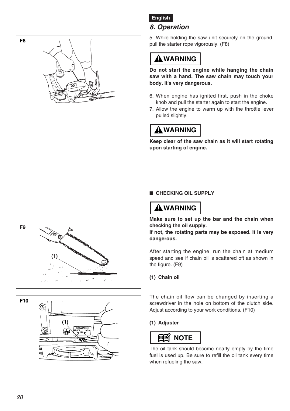 Operation | Zenoah KOMATSU G5000AVS User Manual | Page 28 / 72