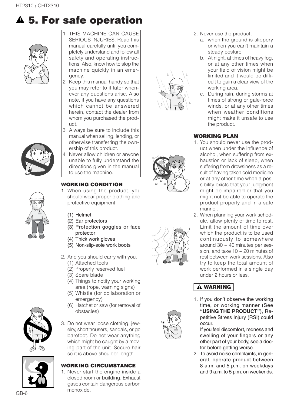 For safe operation | Zenoah CHT2310 User Manual | Page 6 / 15