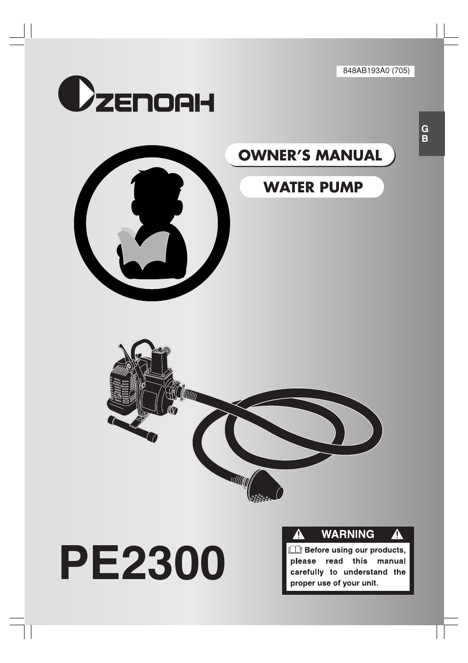 Zenoah Water Pump PE2300 User Manual | 13 pages