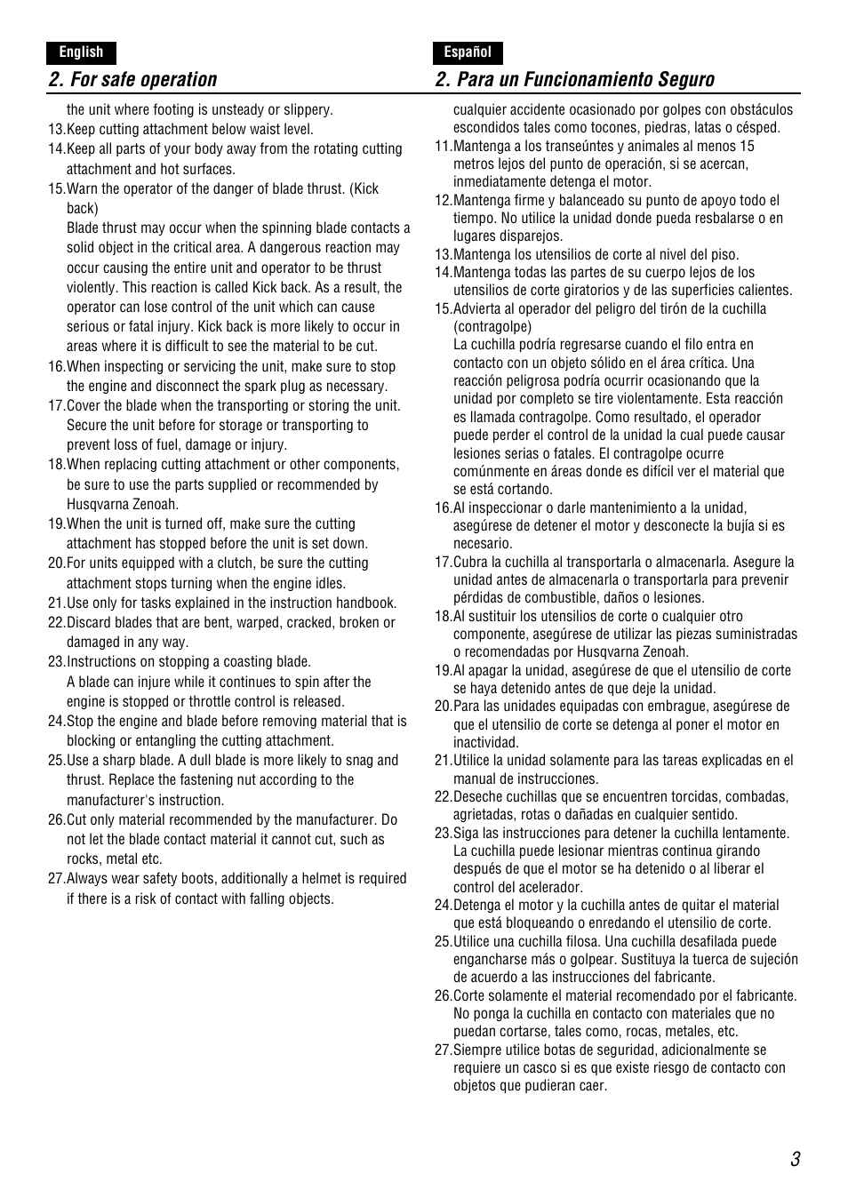 Zenoah STANDARD CUTTER STEEL-BLADE BC4500DW User Manual | Page 3 / 12