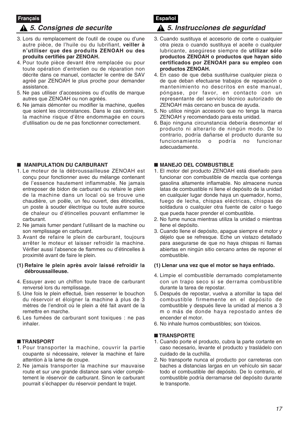 Zenoah CHT2200 User Manual | Page 17 / 48