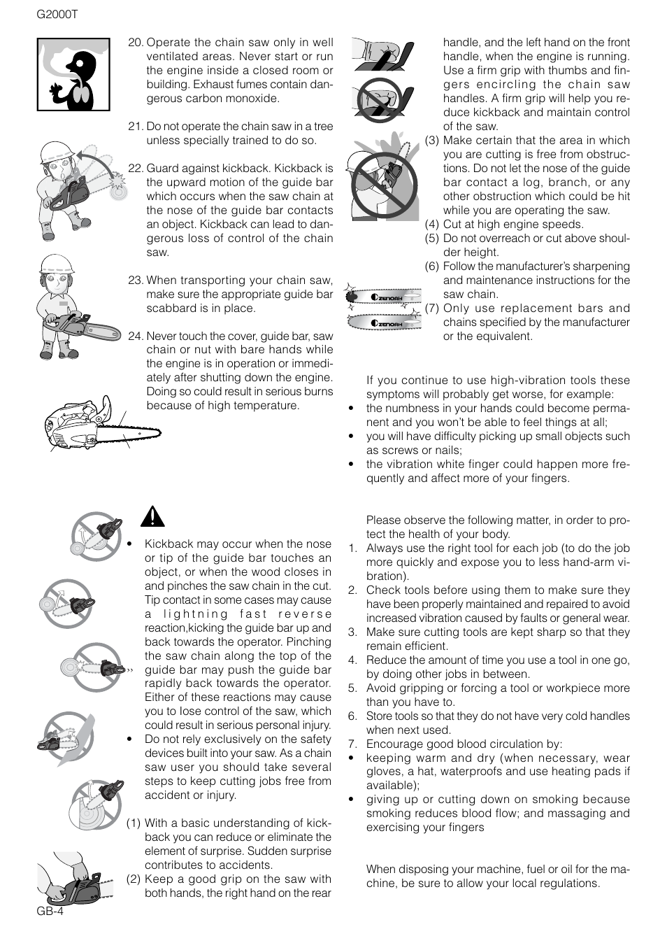 Zenoah G2000T User Manual | Page 4 / 16