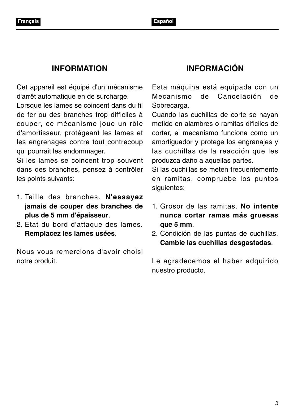 Information, Información | Zenoah LRTZ2401-CA User Manual | Page 3 / 56