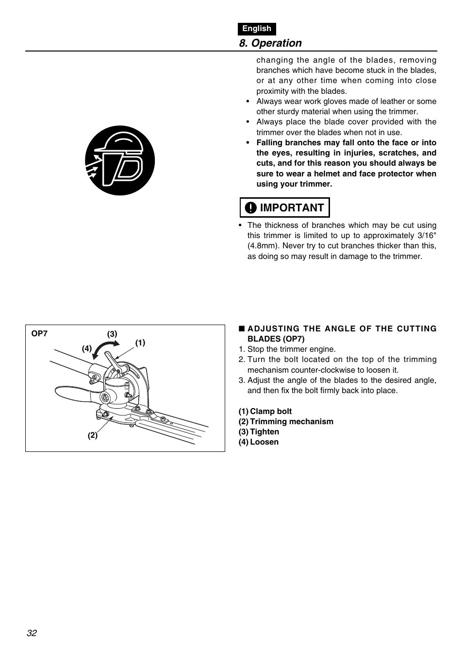 Operation, Important | Zenoah LRTZ2401-CA User Manual | Page 32 / 56