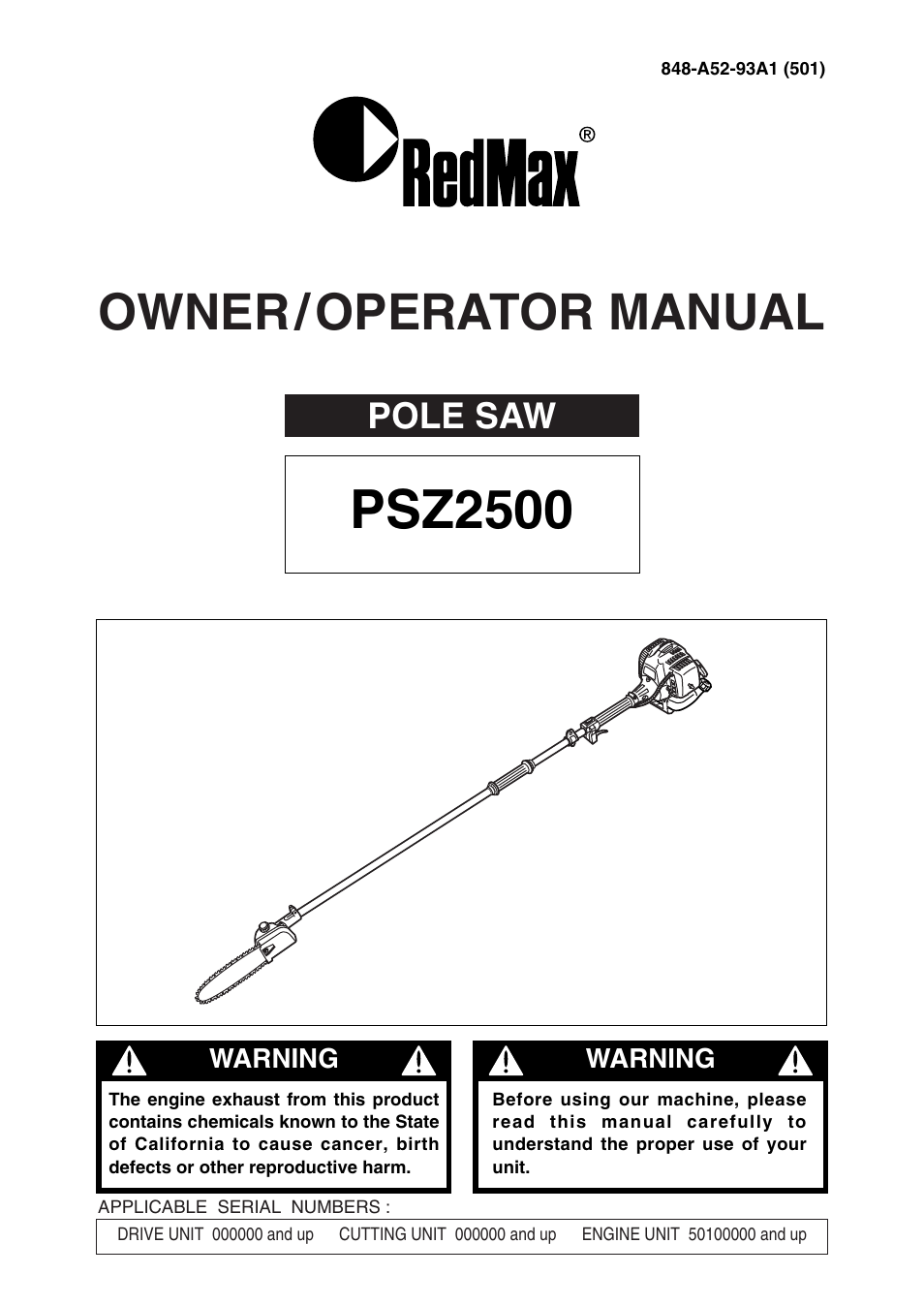 Zenoah PSZ2500 User Manual | 36 pages