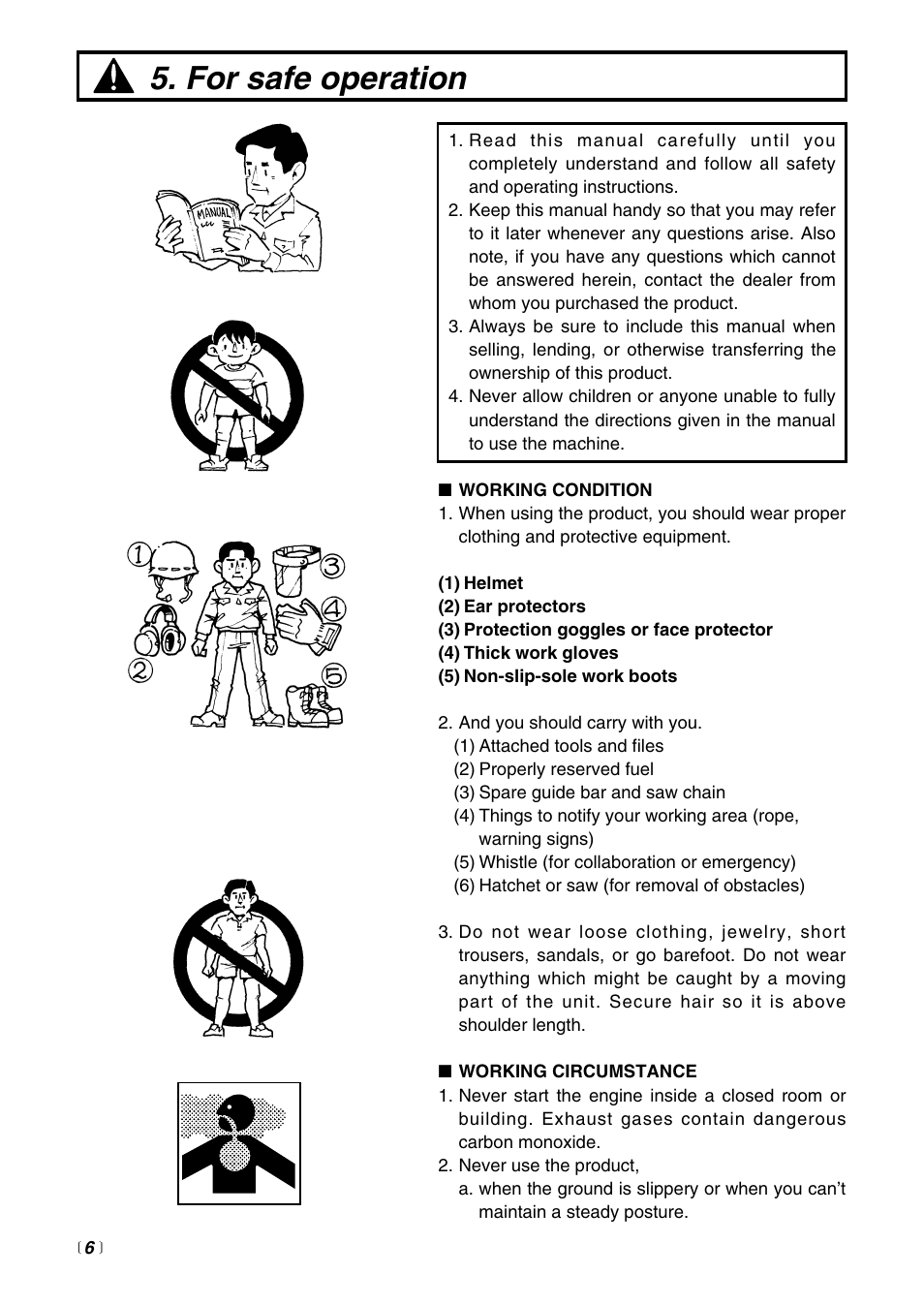 For safe operation | Zenoah PSZ2500 User Manual | Page 6 / 36