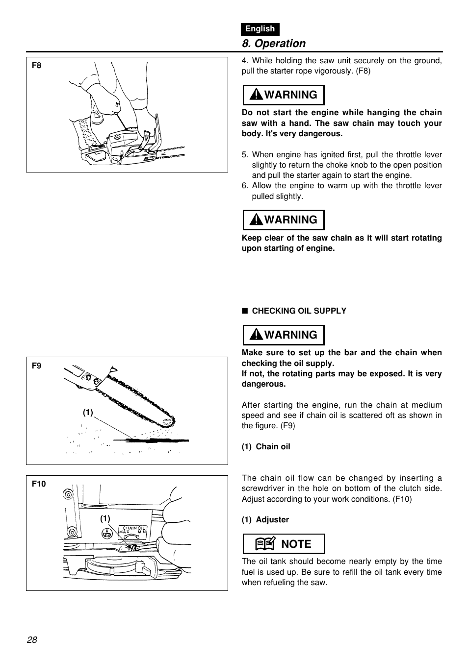 Operation | Zenoah G5000AVS User Manual | Page 28 / 72