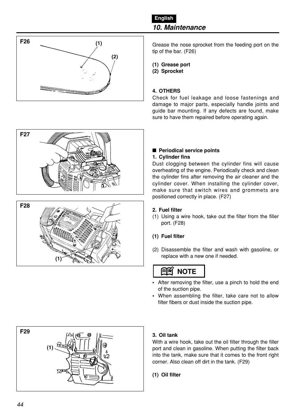 Maintenance | Zenoah G5000AVS User Manual | Page 44 / 72