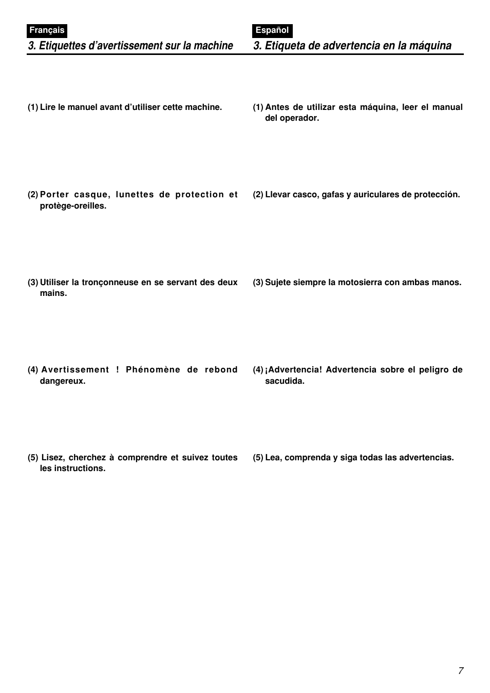 Zenoah G5000AVS User Manual | Page 7 / 72