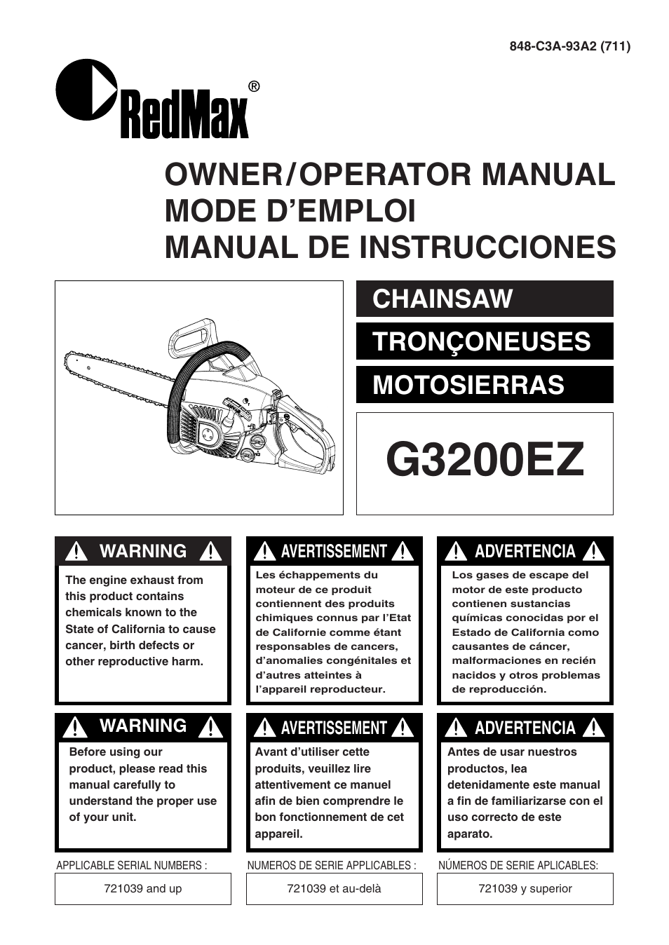 Zenoah G3200EZ User Manual | 64 pages