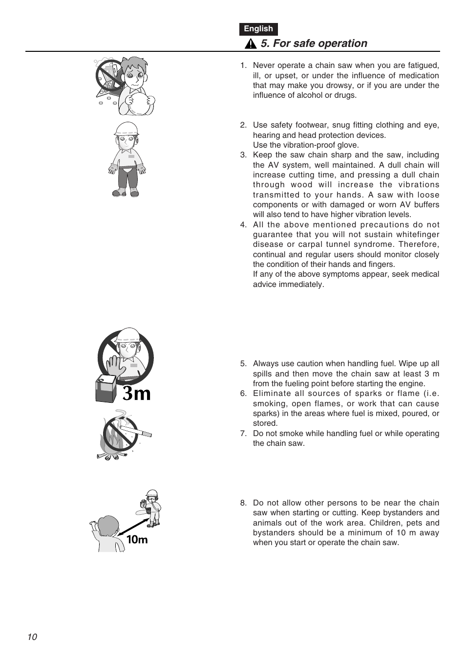 For safe operation | Zenoah G3200EZ User Manual | Page 10 / 64