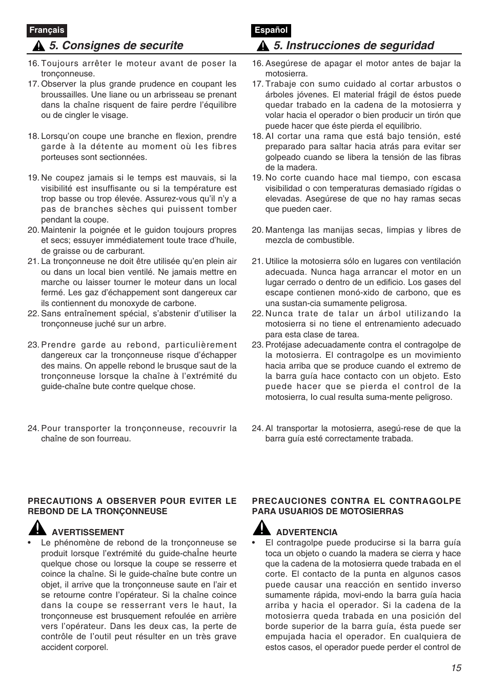 Zenoah G3200EZ User Manual | Page 15 / 64