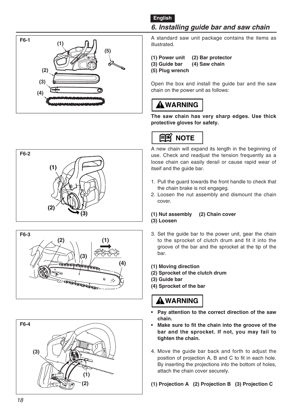 Installing guide bar and saw chain | Zenoah G3200EZ User Manual | Page 18 / 64